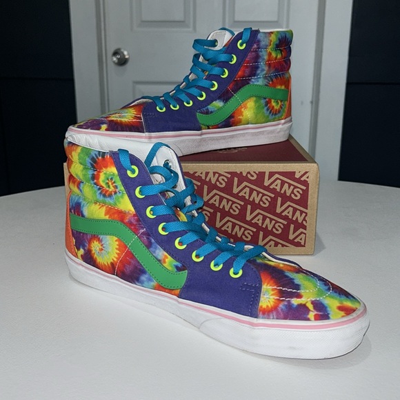 Vans Sk-8 High Customs “Tie Dye” Men’s Size 11.5 - Picture 2 of 8